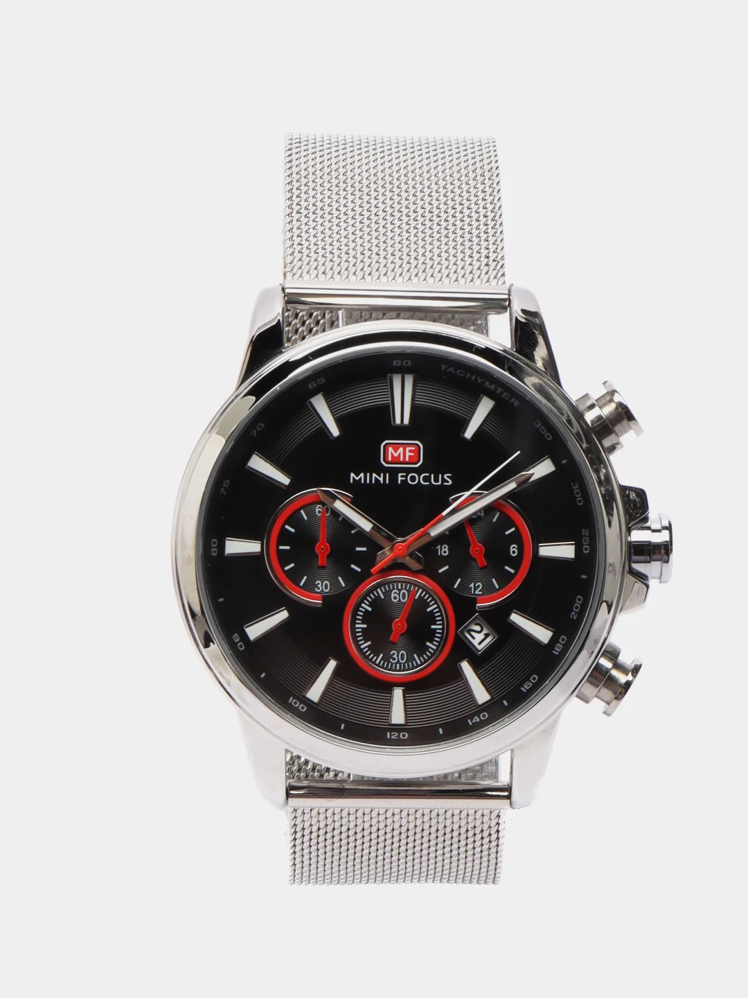 Серебряный мужские наручные часы Mini Focus MF0142G с хронографом, в подарочной упаковке