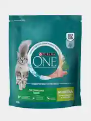 Сухой корм Purina ONE для взрослых кошек, с индейкой и цельными злаками, 750 г