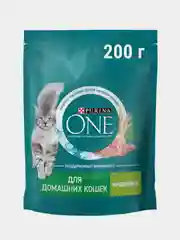 Сухой корм Purina ONE для взрослых кошек, с индейкой и цельными злаками, 200 г