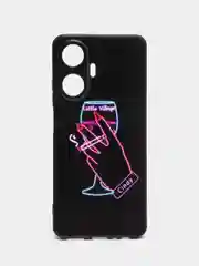 Голубой чехол для Realme C55 (Реалми С55), с принтом, с рисунком