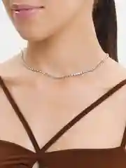 Серебряный цепочка на Новый год со стразами