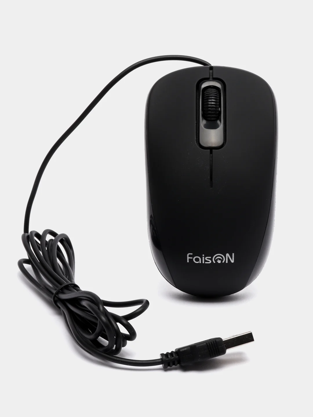 Оптическая проводная мышь для компьютера FaisON M-19, USB, 1200 DPI, кабель 1,8 м