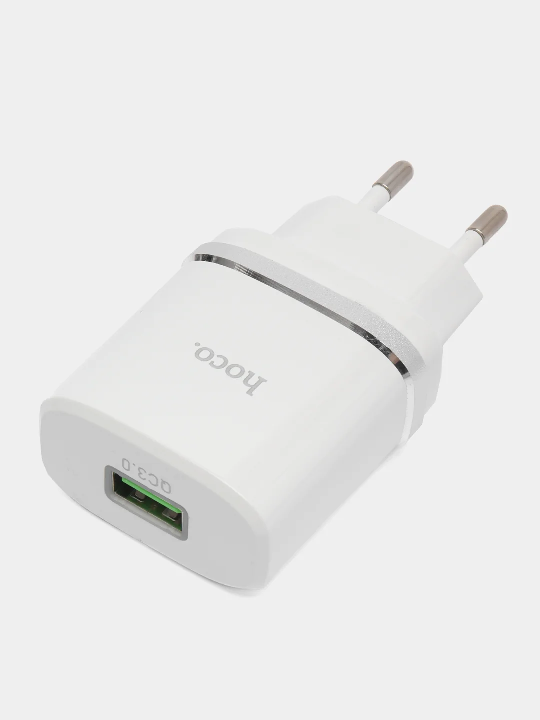 Белый зарядный адаптер C12Q Smart QC3.0, с одним USB портом, поддержка быстрой зарядки QC3.0