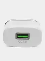 Белый зарядный адаптер C12Q Smart QC3.0, с одним USB портом, поддержка быстрой зарядки QC3.0