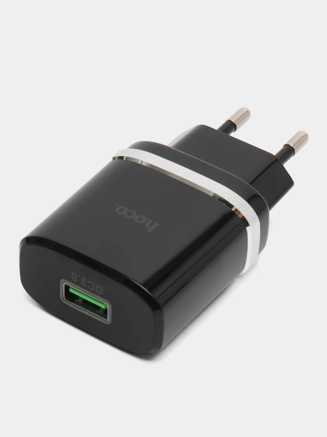 Черный зарядный адаптер C12Q Smart QC3.0, с одним USB портом, поддержка быстрой зарядки QC3.0