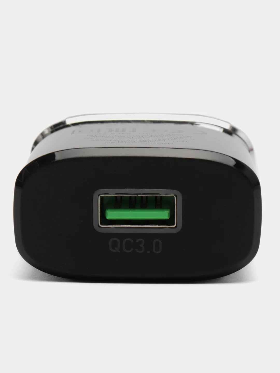 Черный зарядный адаптер C12Q Smart QC3.0, с одним USB портом, поддержка быстрой зарядки QC3.0