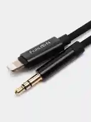 Черный кабель AUX Jack 3.5 мм, Lightning, FaisON K-Y17, аудиокабель для айфона, 1.2 м
