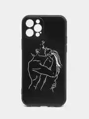 Черный силиконовый чехол для iPhone 15 14 13 12 11 Pro Max Mini Plus XR XS X 7 8+ SE2 с принтом