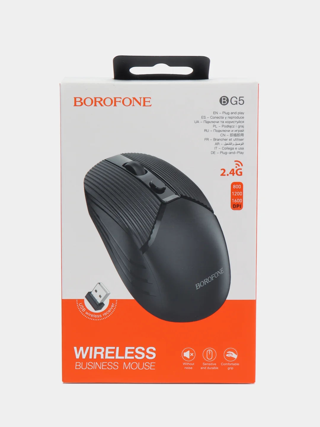 Черный мышь беспроводная BOROFONE BG5 Business USB, 2.4ГГц, черная