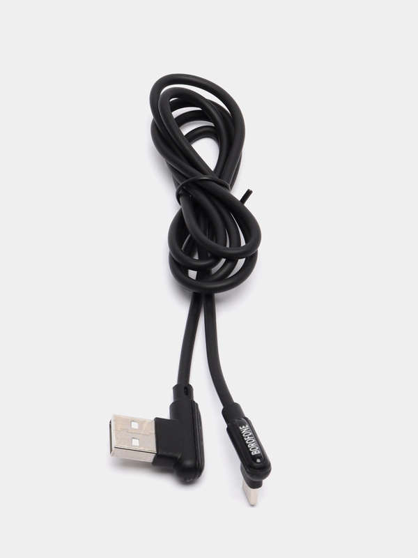 Кабель BOROFONE BX58, Г-образный, Lightning, Micro USB, Type-C, 1 м, черный