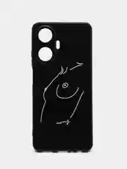 Бежевый меланж чехол для Realme C55 (Реалми С55), с принтом, с рисунком