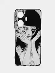 Белый чехол для Realme C55 (Реалми С55), с принтом, с рисунком