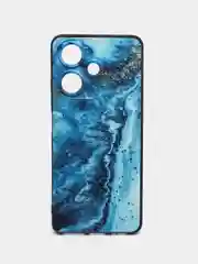 Тёмно-бирюзовый силиконовый чехол для Infinix Hot 30, с принтом, с рисунком (Инфиникс Хот 30)