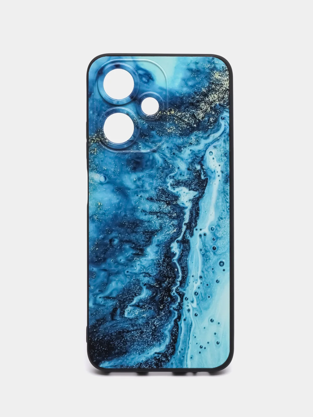 Тёмно-бирюзовый чехол на Infinix Hot 30 Play / Инфиникс Хот 30 Плей прозрачный, с рисунком, защита камеры