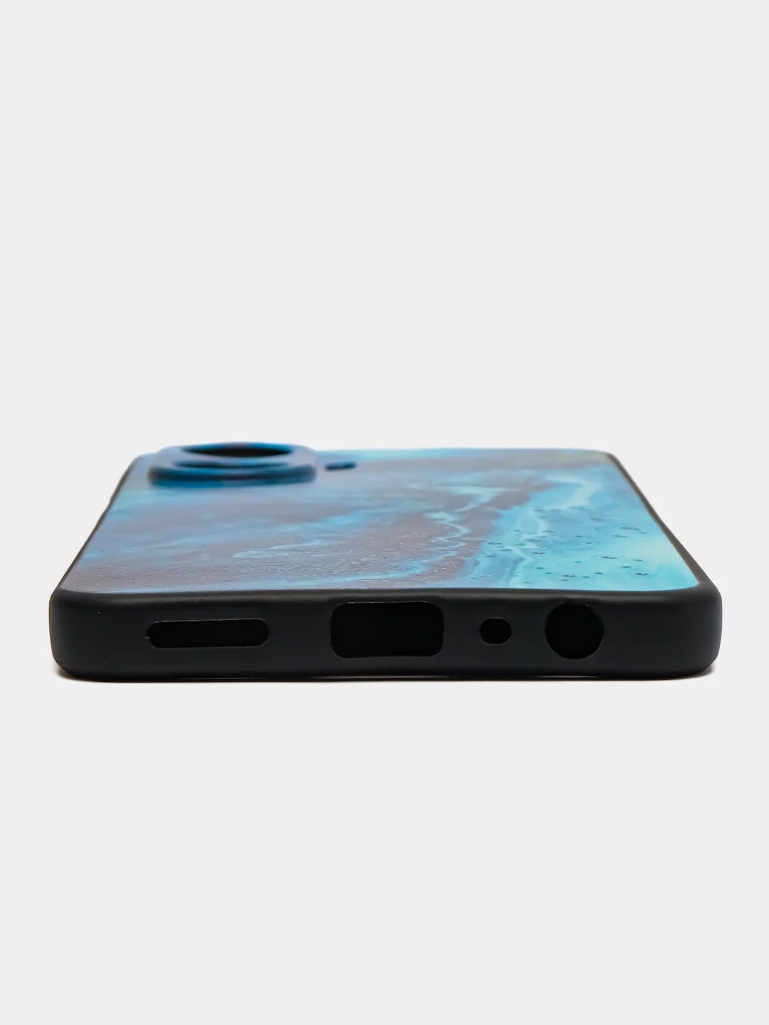 Тёмно-бирюзовый чехол для Realme C55 (Реалми С55), с принтом, с рисунком