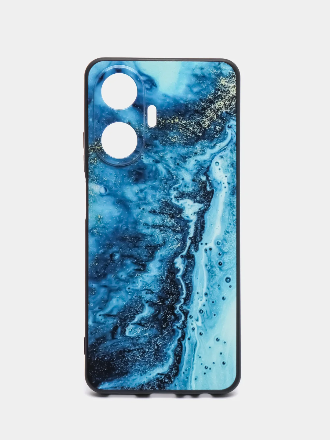 Тёмно-бирюзовый чехол для Realme C55 (Реалми С55), с принтом, с рисунком