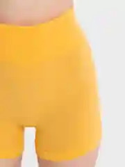 Желтый женские бесшовные шорты с высокой талией