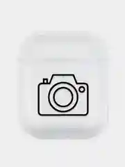 Черный чехол для наушников Apple Airpods 1 / 2 прозрачный пластиковый