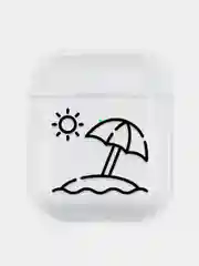 Желтый чехол для наушников Apple Airpods 1 / 2 прозрачный пластиковый