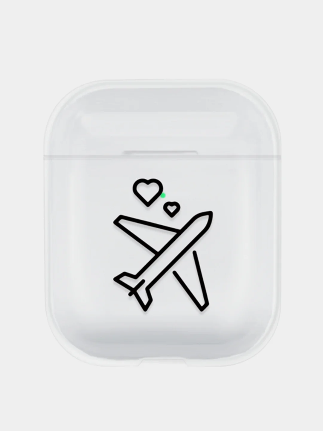Розовый чехол для наушников Apple Airpods 1 / 2 прозрачный пластиковый