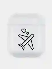 Розовый чехол для наушников Apple Airpods 1 / 2 прозрачный пластиковый
