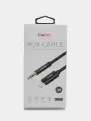Черный кабель AUX Jack 3.5 мм, Lightning, FaisON K-Y17, аудиокабель для айфона, 1.2 м
