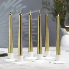Золотой свеча античная, набор 6 штук, металлик, 20 х 2 см