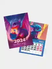 Индиго календарь отрывной на магните, на каждый месяц, 2024 г, 96 х 135 мм