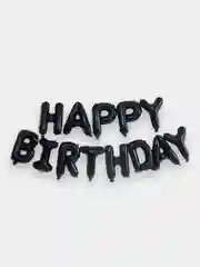 Черный гирлянда растяжка из воздушных шаров С днем рождения Happy Birthday, на праздник