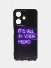 Серый силиконовый чехол для Infinix HOT 30i (Инфиникс Хот 30 Ай), с принтом, с рисунком