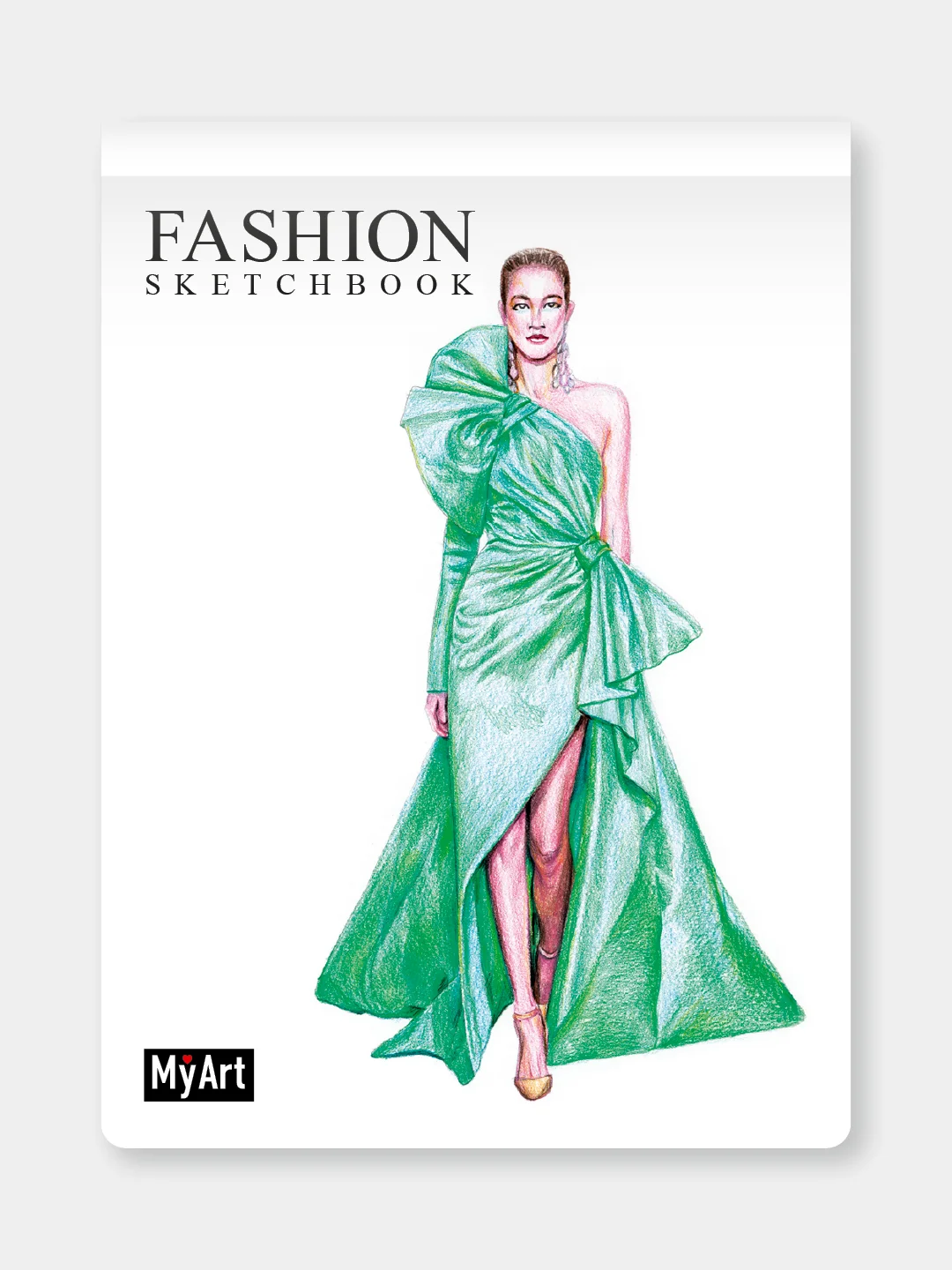 Белый блокнот для зарисовок 40 листов на гребне. MyArt Fashion скетчбук 174х225 мм. Проф-Пресс