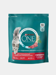 Сухой корм Purina One для стерилизованных кошек, говядина и пшеница, 750 г