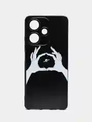 Пастельно-коралловый силиконовый чехол для Infinix Hot 30, с принтом, с рисунком (Инфиникс Хот 30)