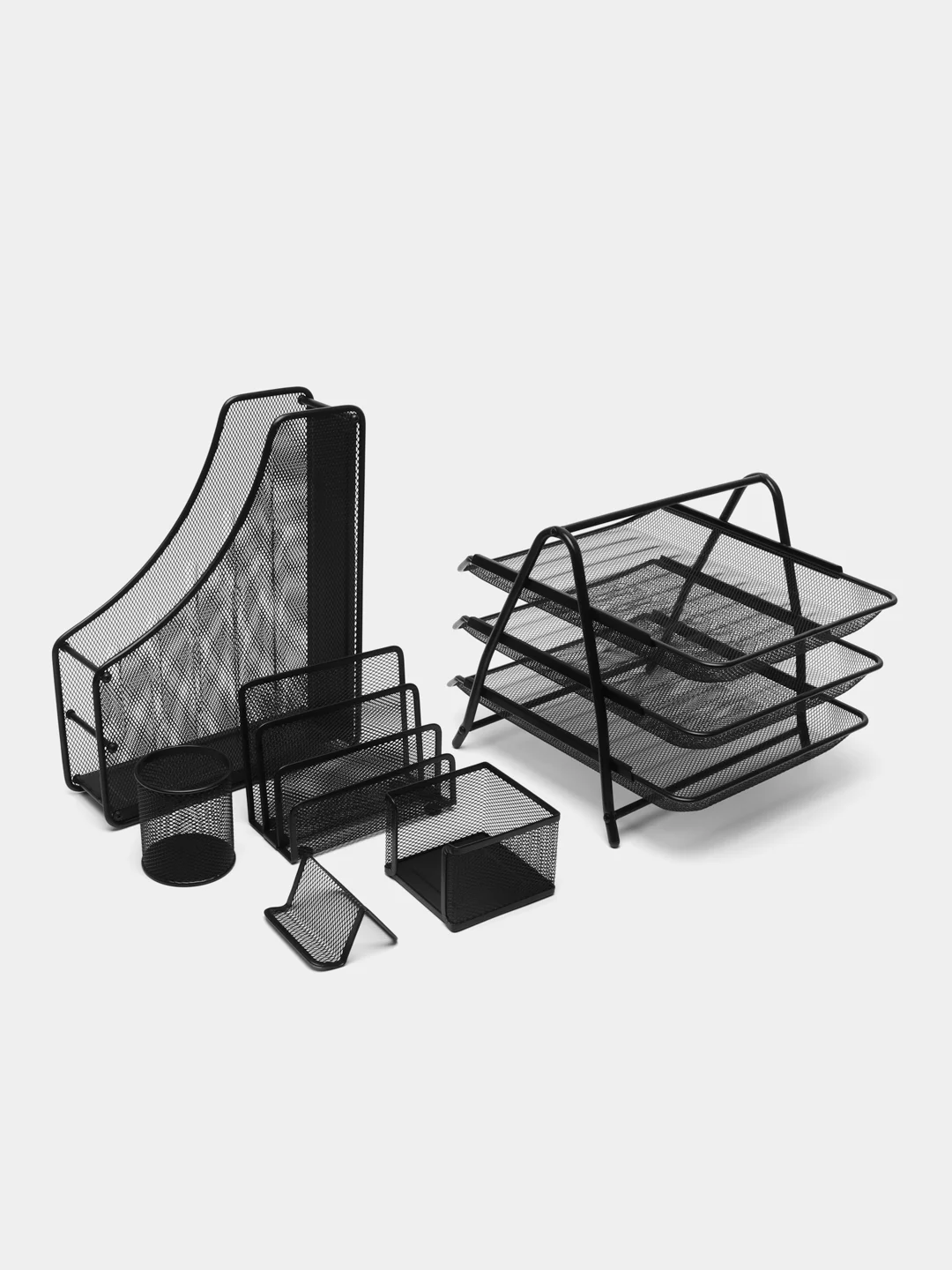 Настольный набор руководителя Brauberg Germanium, 6 предметов, черный, металл, 237985