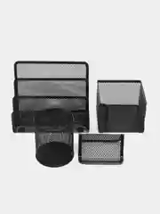 Настольный набор руководителя Brauberg Germanium, 6 предметов, черный, металл, 237985