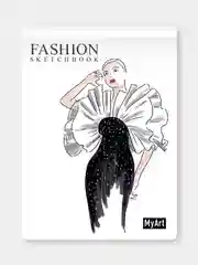 Белый блокнот для зарисовок 40 листов на гребне. MyArt Fashion скетчбук 174х225 мм. Проф-Пресс