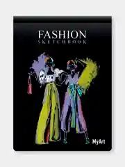 Белый блокнот для зарисовок 40 листов на гребне. MyArt Fashion скетчбук 174х225 мм. Проф-Пресс