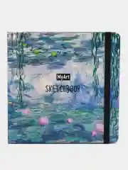 Разноцветный блокнот скетчбук квадратный 80 листов 20х20 см. MyArt Мировые шедевры живописи Проф-Пресс