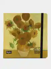 Разноцветный блокнот скетчбук квадратный 80 листов 20х20 см. MyArt Мировые шедевры живописи Проф-Пресс