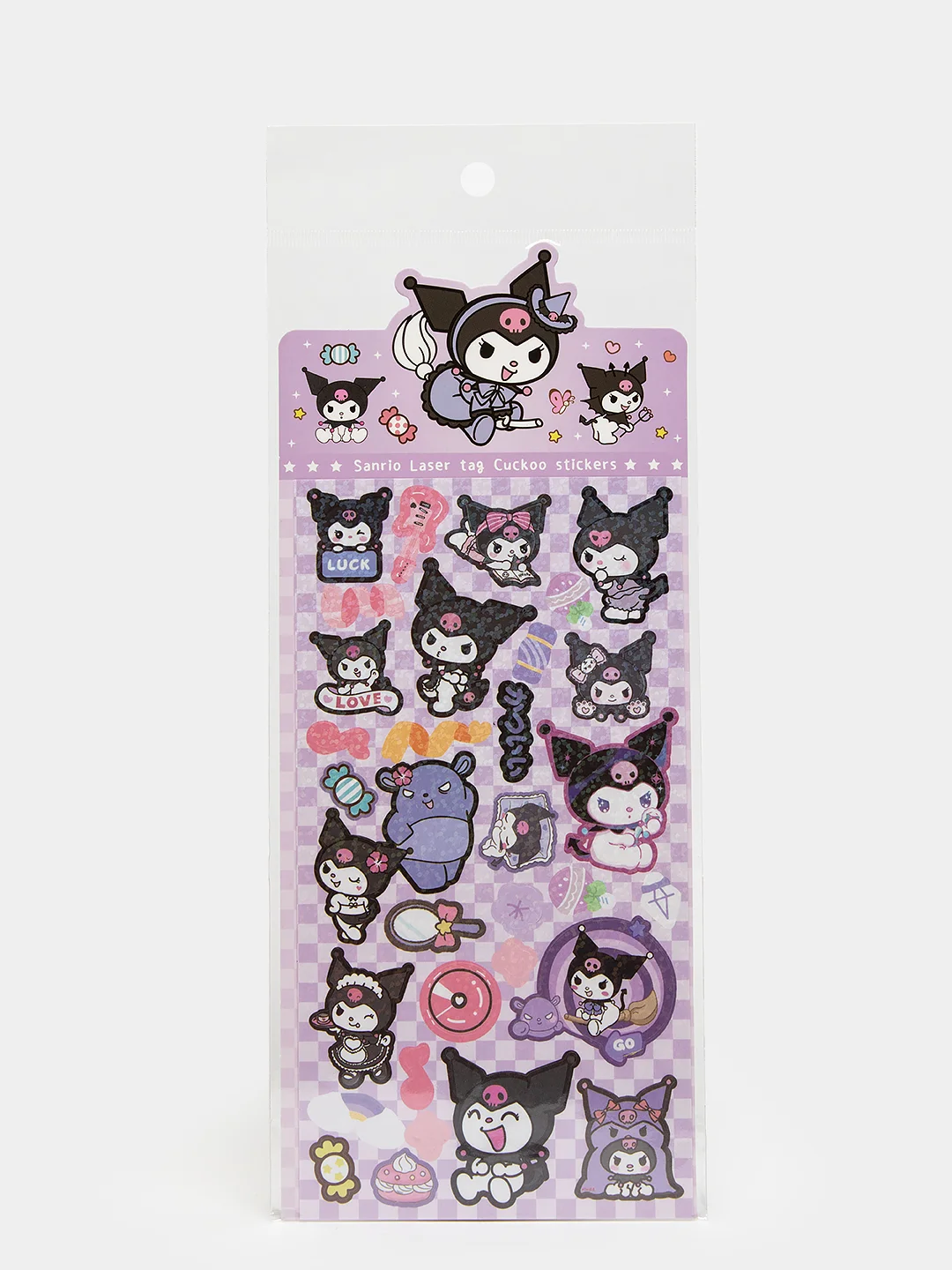 Сиреневый стикерпак, стикеры Hello Kitty, наклейки "Куроми", декоративный скотч для скрапбукинга