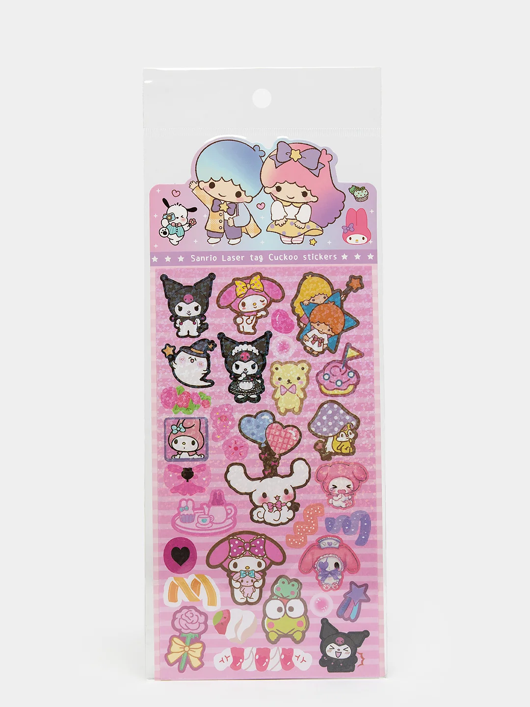 Розовый стикерпак, стикеры Hello Kitty, наклейки "Куроми", декоративный скотч для скрапбукинга