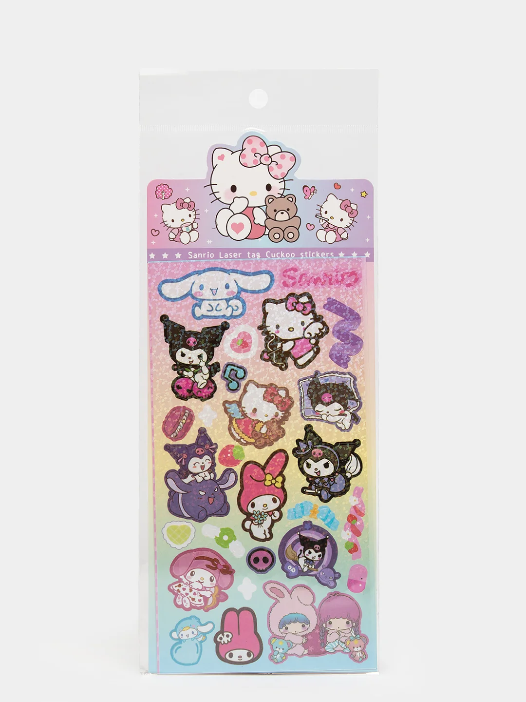Оранжевый стикерпак, стикеры Hello Kitty, наклейки "Куроми", декоративный скотч для скрапбукинга