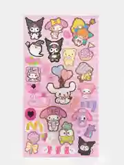 Розовый стикерпак, стикеры Hello Kitty, наклейки "Куроми", декоративный скотч для скрапбукинга