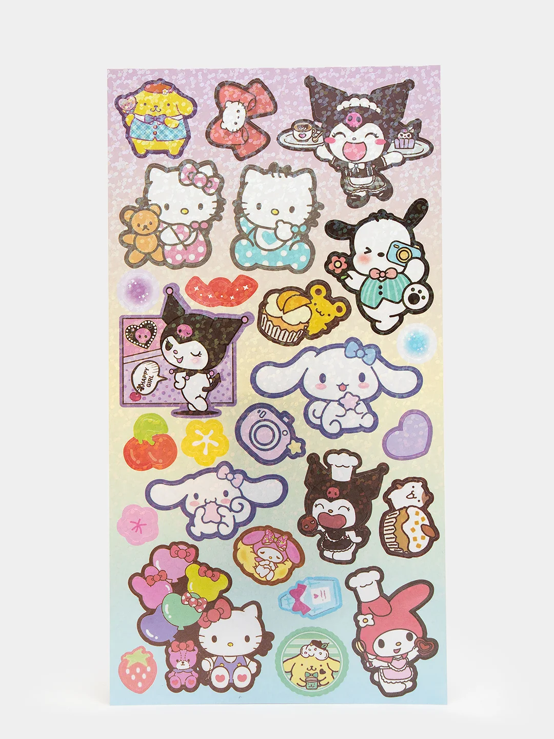 Бирюзовый стикерпак, стикеры Hello Kitty, наклейки "Куроми", декоративный скотч для скрапбукинга