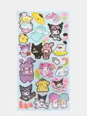 Голубой стикерпак, стикеры Hello Kitty, наклейки "Куроми", декоративный скотч для скрапбукинга