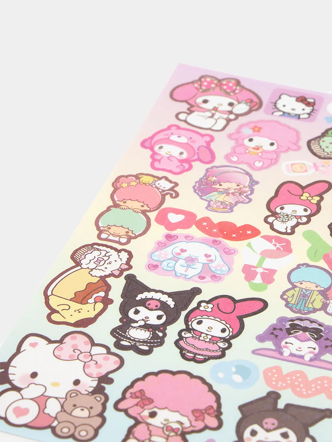 Пудровый стикерпак, стикеры Hello Kitty, наклейки "Куроми", декоративный скотч для скрапбукинга