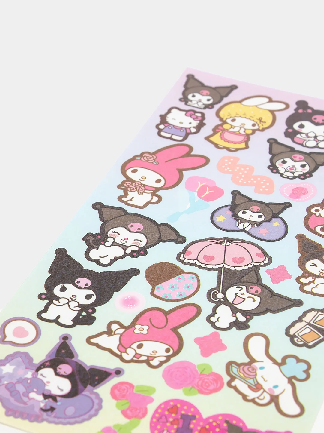Фуксия стикерпак, стикеры Hello Kitty, наклейки "Куроми", декоративный скотч для скрапбукинга
