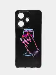 Голубой силиконовый чехол для Infinix Hot 30, с принтом, с рисунком (Инфиникс Хот 30)