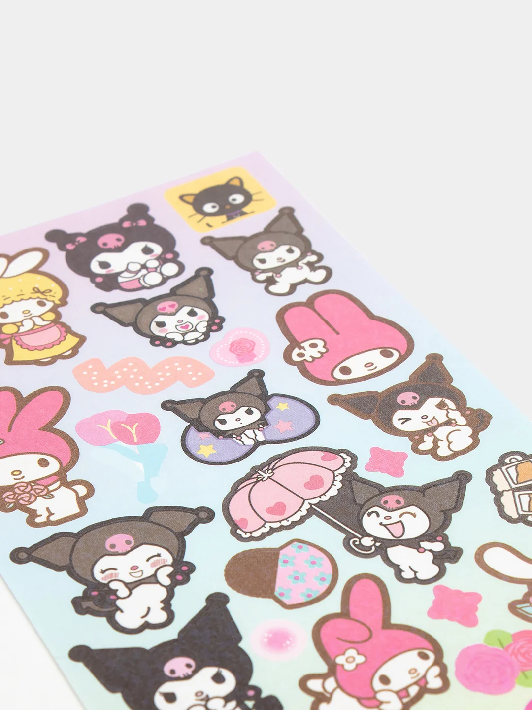 Фуксия стикерпак, стикеры Hello Kitty, наклейки "Куроми", декоративный скотч для скрапбукинга