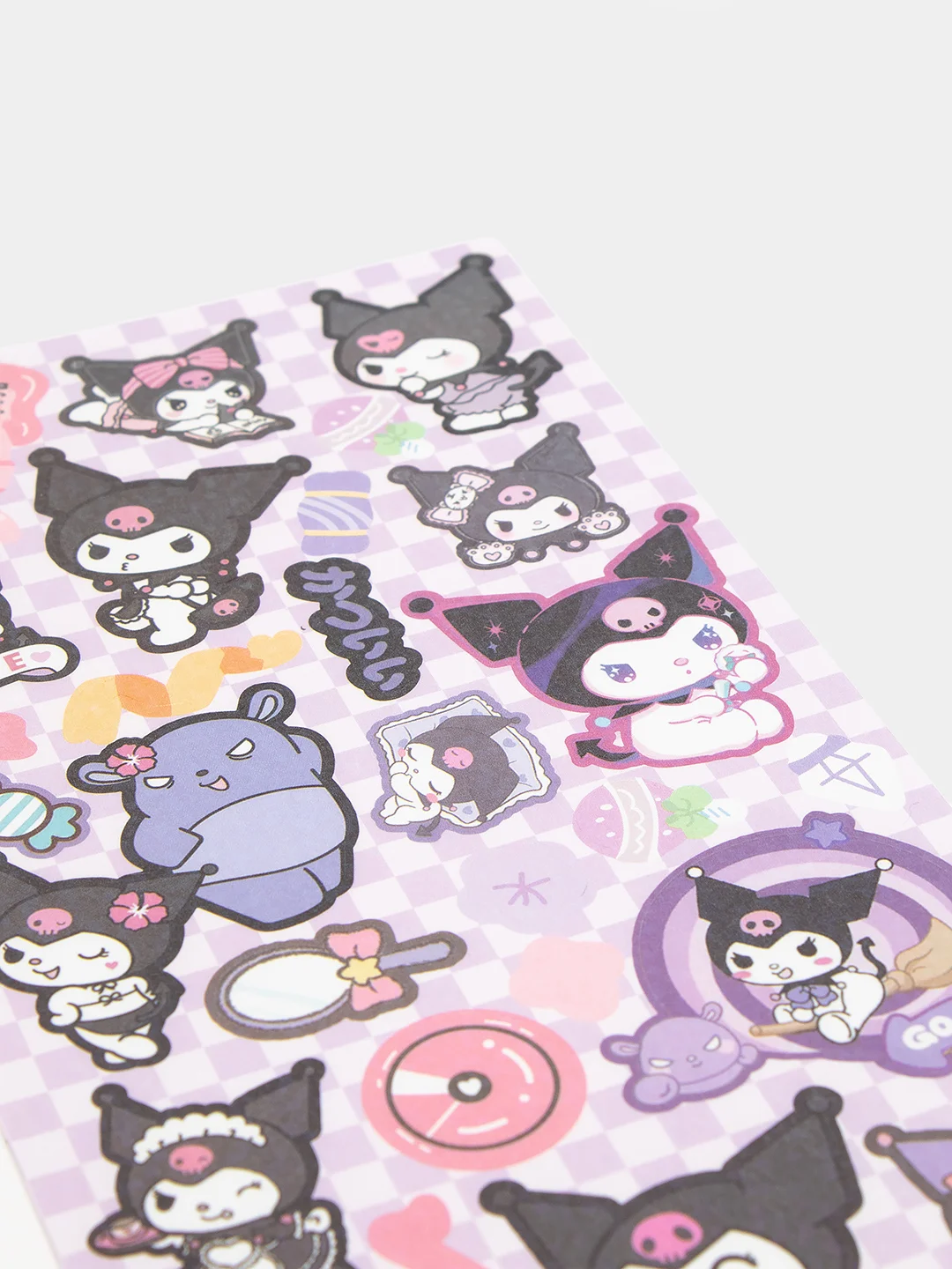 Сиреневый стикерпак, стикеры Hello Kitty, наклейки "Куроми", декоративный скотч для скрапбукинга